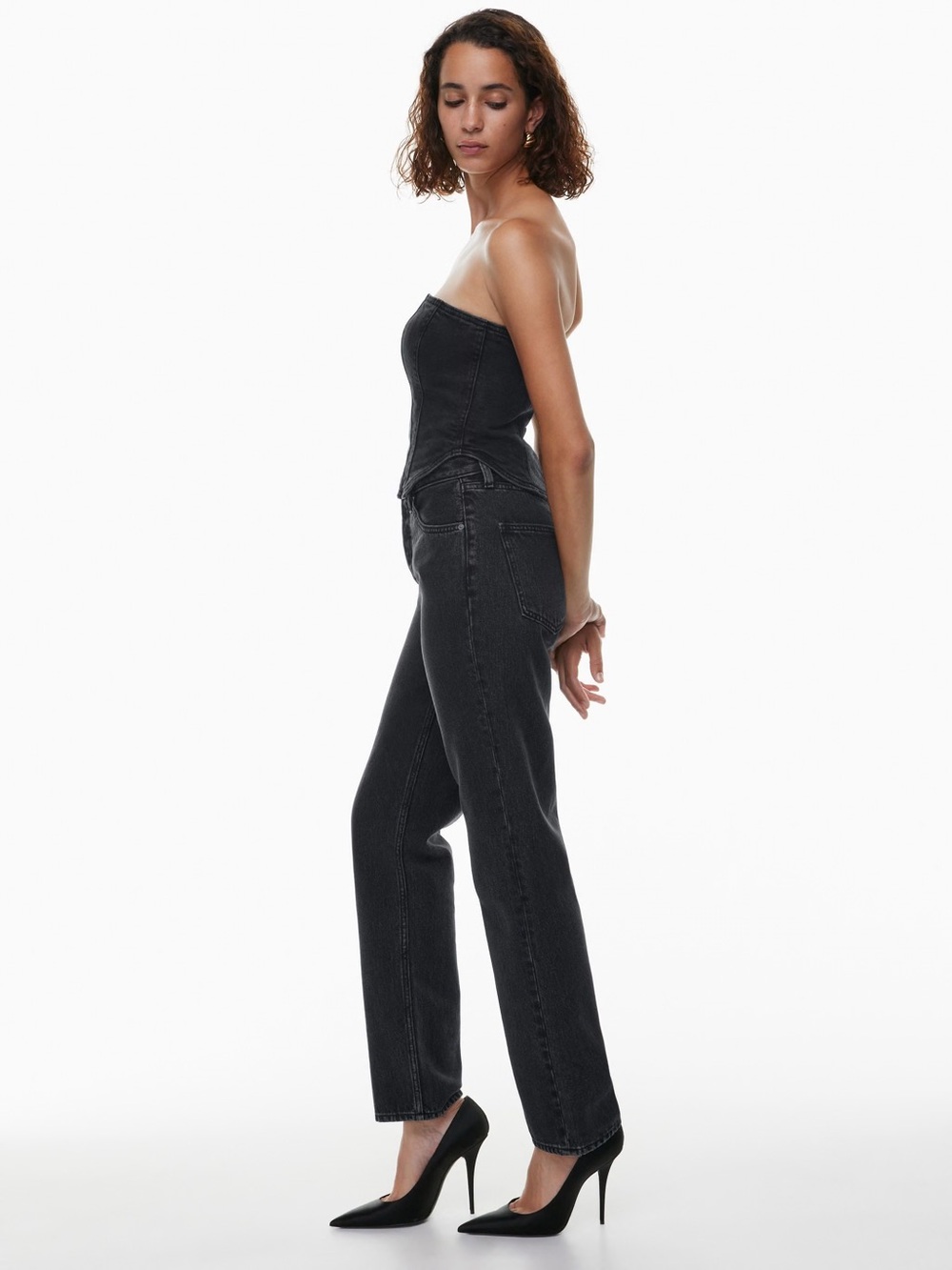 Aritzia Denim Forum Joni High Rise Loose Jean in Washed Black